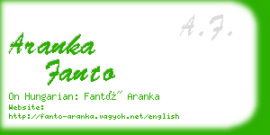 aranka fanto business card